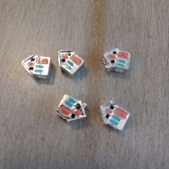 20 Multicolored House Charm Beads Jewelry - Picture 5 of 6
